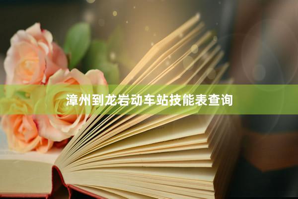 漳州到龙岩动车站技能表查询